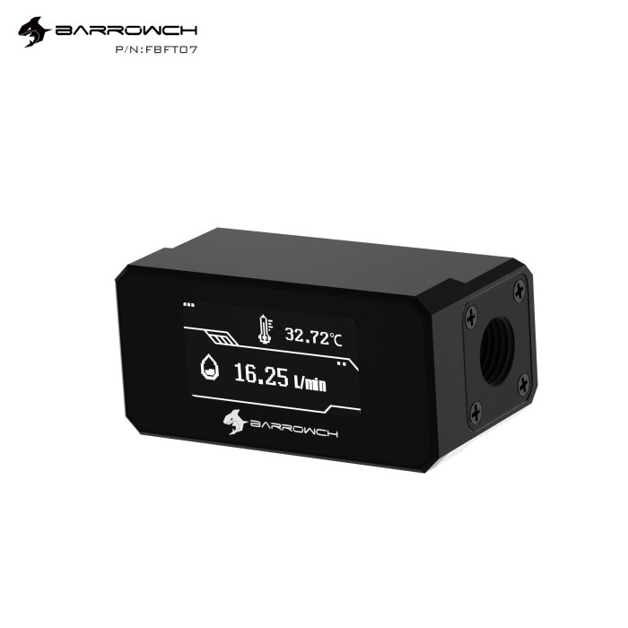 BARROW FBFT07 Multimode OLED Water Temperature and Flow Meter Black
