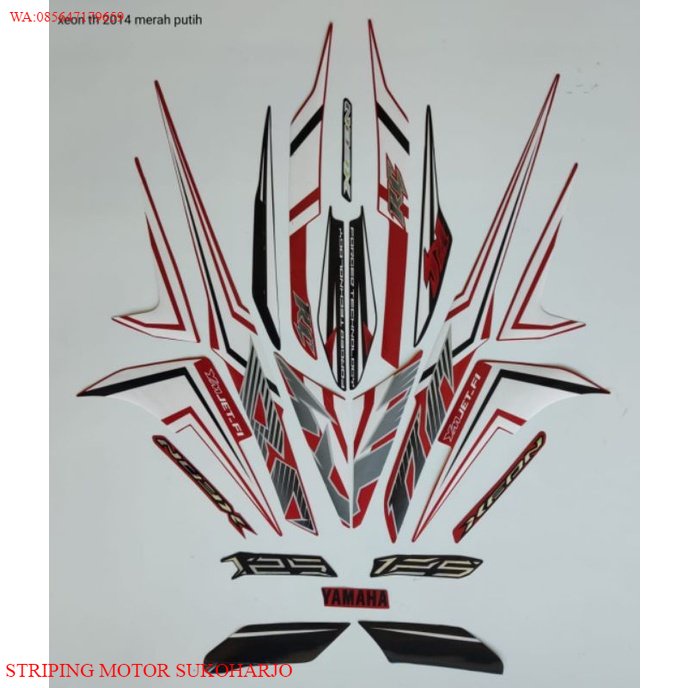 (ORI) STRIPING XEON RC 2014 MERAH PUTIH KUALITAS ORIGINAL TERMURAH