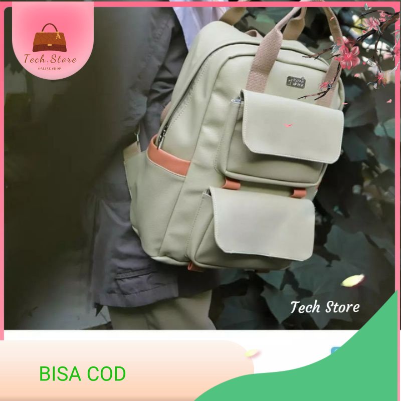 TAS WANITA// TAS LAPTOP// TAS SEKOLAH//TAS KEREN// TAS RANSEL LILI POLOS GMC RUMAH WARNA