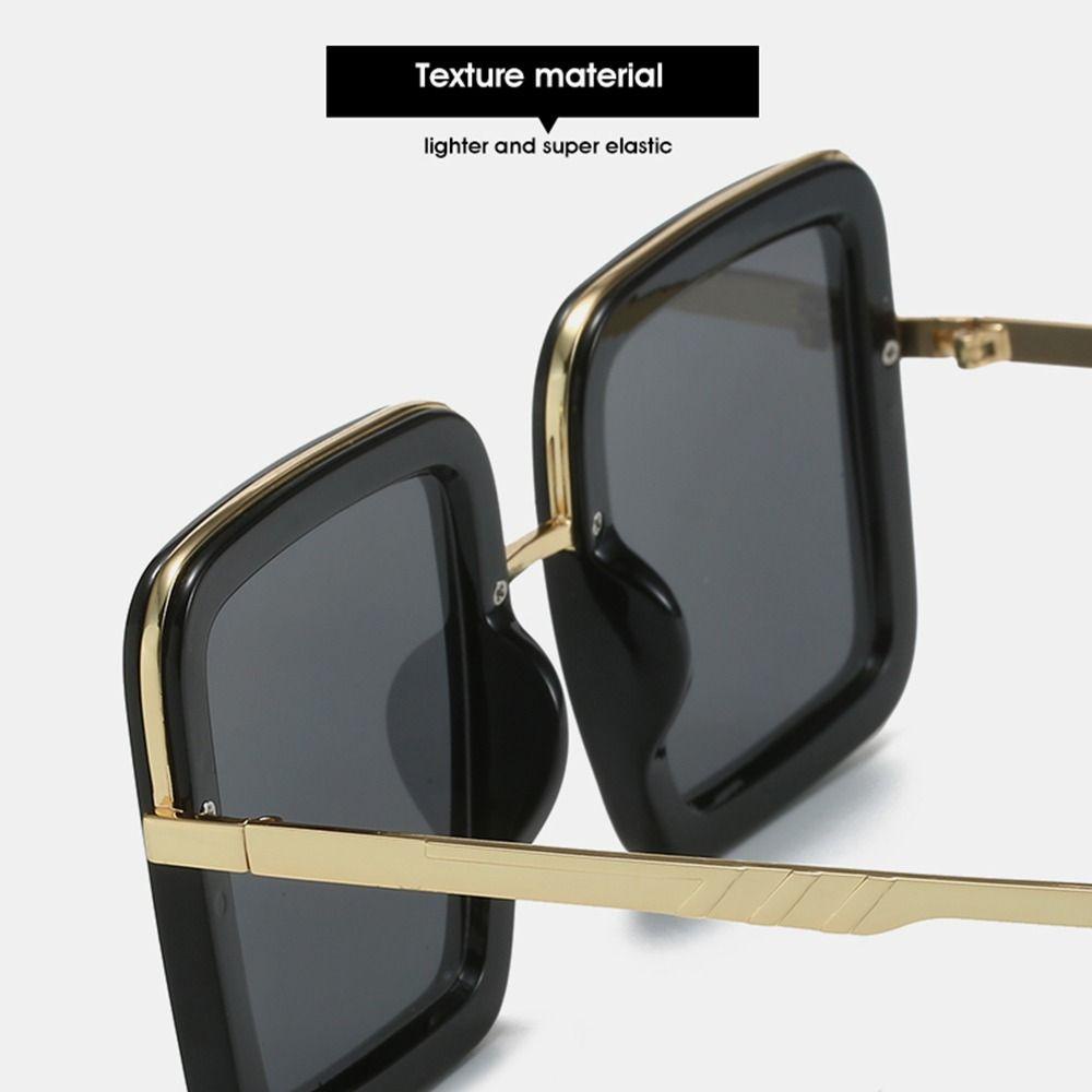 R-flower Kacamata Hitam Kotak Wanita UV400 Diamond Kristal Nuansa Pria