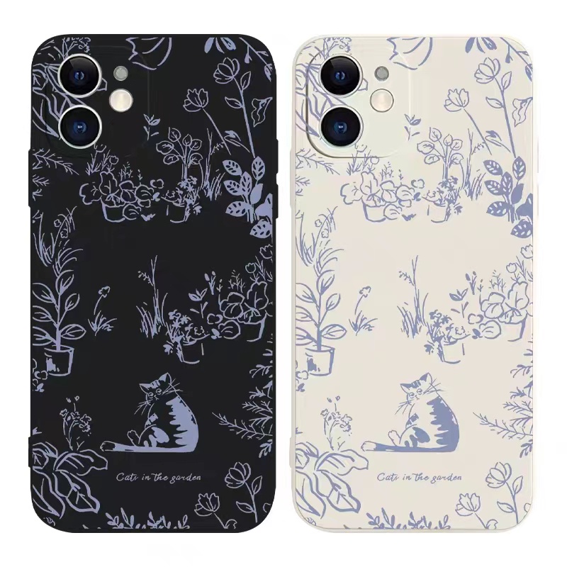 IPHONE Ins Pola Pasangan Cocok Untuk Iphone14 14pro 14plus 13 13pro 13prm iPhone12 7Plus 8Plus Xr XS 13 Pro Max Empat Sudut Casing Ponsel Tahan Guncangan