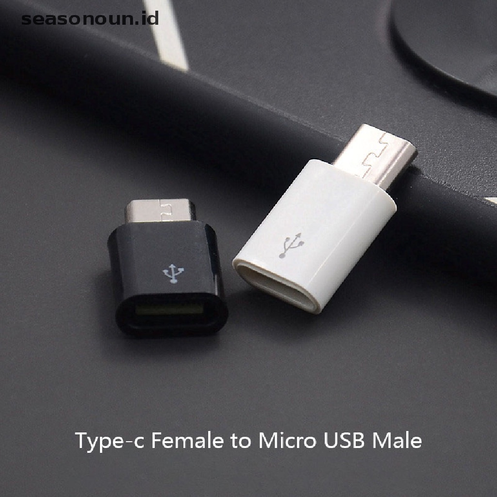 Seasonoun 1Pcs Konektor Konverter Tipe C Female To Micro USB Male Untuk Adaptor Ponsel Android.