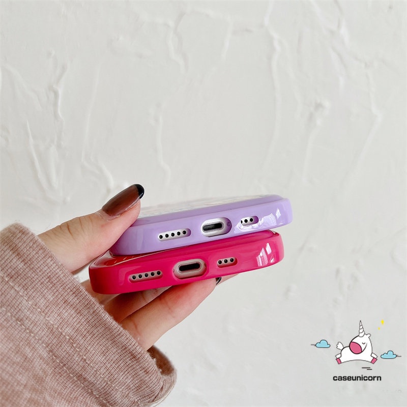 Casing Kompatibel Untuk iPhone XR 7plus 11 13 14 12 Pro Max7 8 Plus X XS MAX SE 2020 Toy Story Lucu Strawberry Bear Manyo Glossy Kepribadian Retro Bentuk Telepon Soft Tpu Creative Case