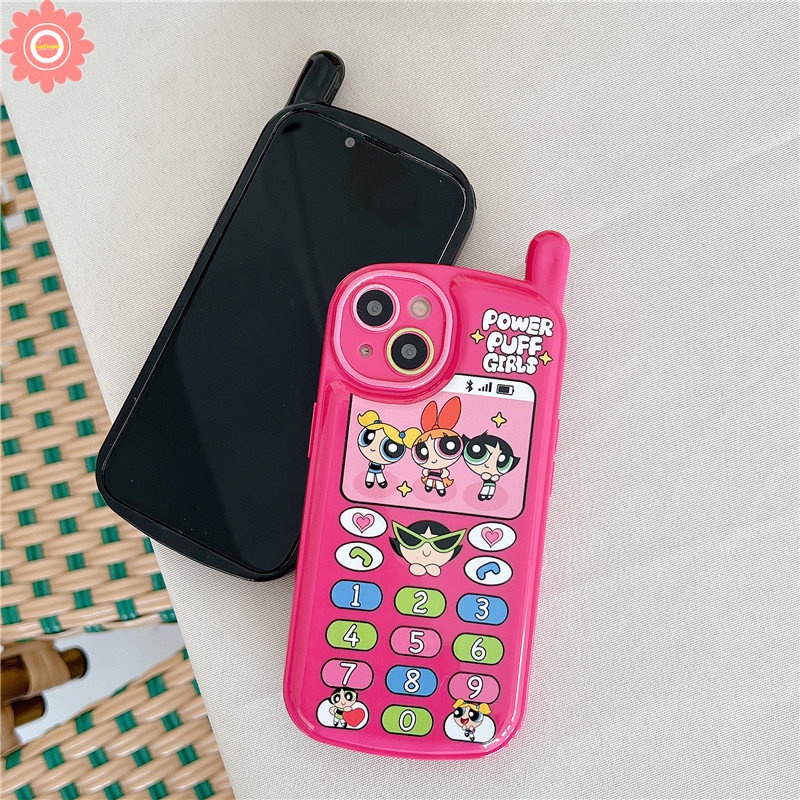 IPHONE Casing Bentuk Ponsel Kartun Kreatif Kompatibel Untuk Iphone11 7 8 Plus Xr13 14 12 11 Pro MAX X XS MAX SE 2020 The Powerpuff Gadis Barbie Retro Kepribadian Cellular Soft Cover