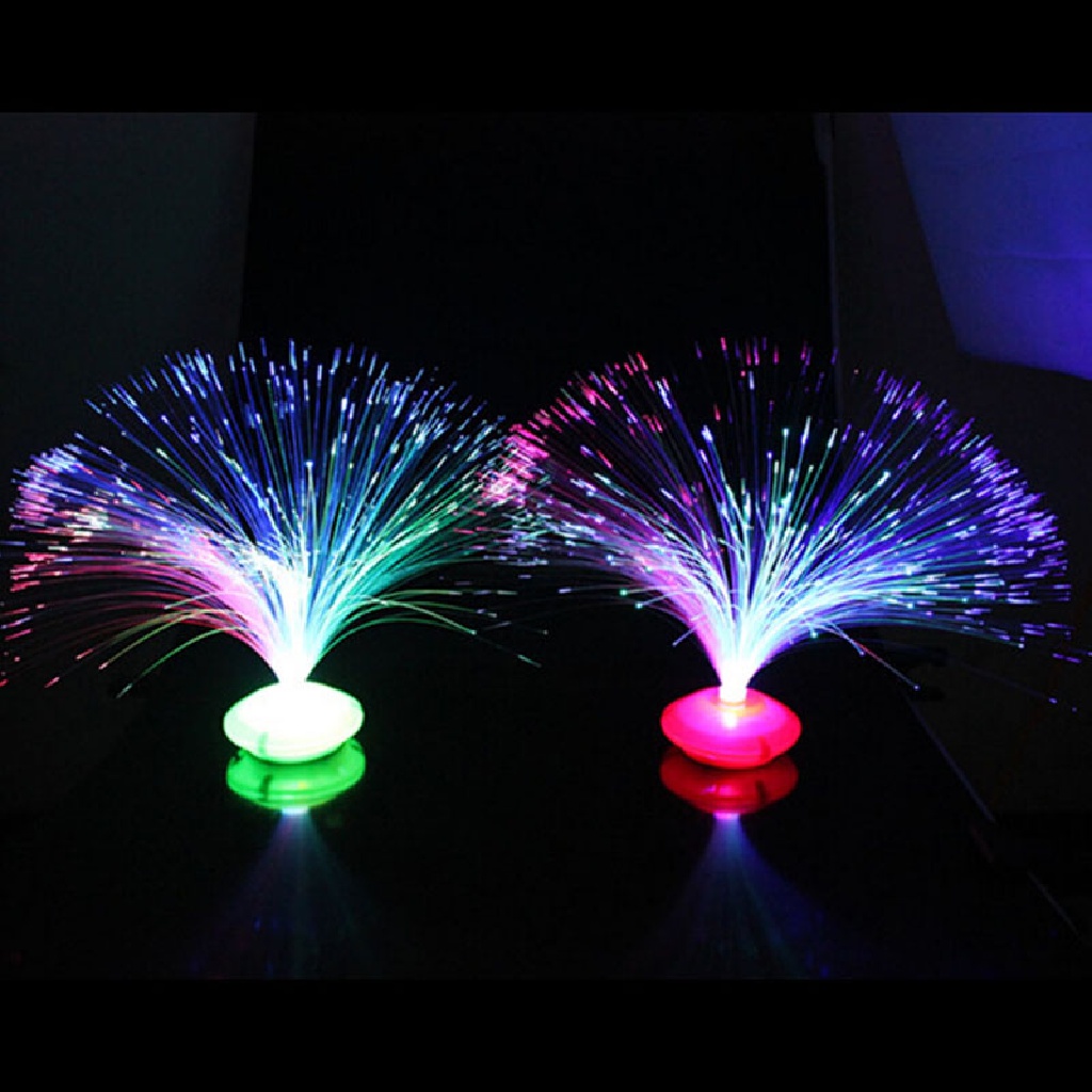 Prt Berubah Warna LED Fiber Optic Night Light Lamp Stand Dekorasi Rumah Warna Warni PRT