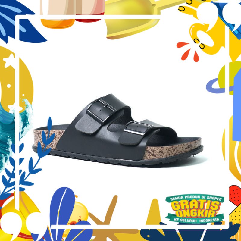 RK Man - Sandal Selop Pria Casual Bravo/ merah putih biru polos