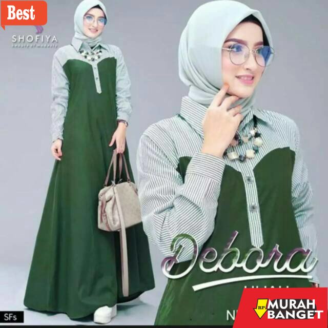 GAMIS RAMADHAN TERBARU UNTUK WANITA- Baju gamis debora maxy