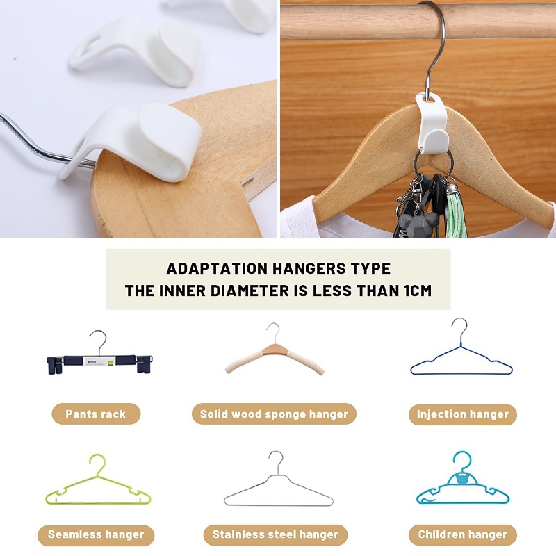 [Unggulan] Bantalan Kuat Rak Pengering Lemari Hemat Ruang Organize Alat Anti-slip Handbag Topi Kunci Rak Dapat Ditumpuk S-type Hanging Pegs Clothes Hanger Connecting Hooks