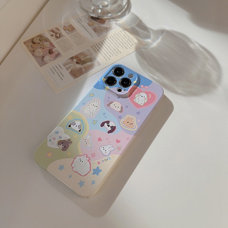 Ultrathin PC Hard Full Protective Case IPhone 7 8 Plus 7+ 8+ XR XS Max 11 12 13 14 Pro Max 14Plus SE 2020 Women's Gift Cartoon Animals Cover Nonskid