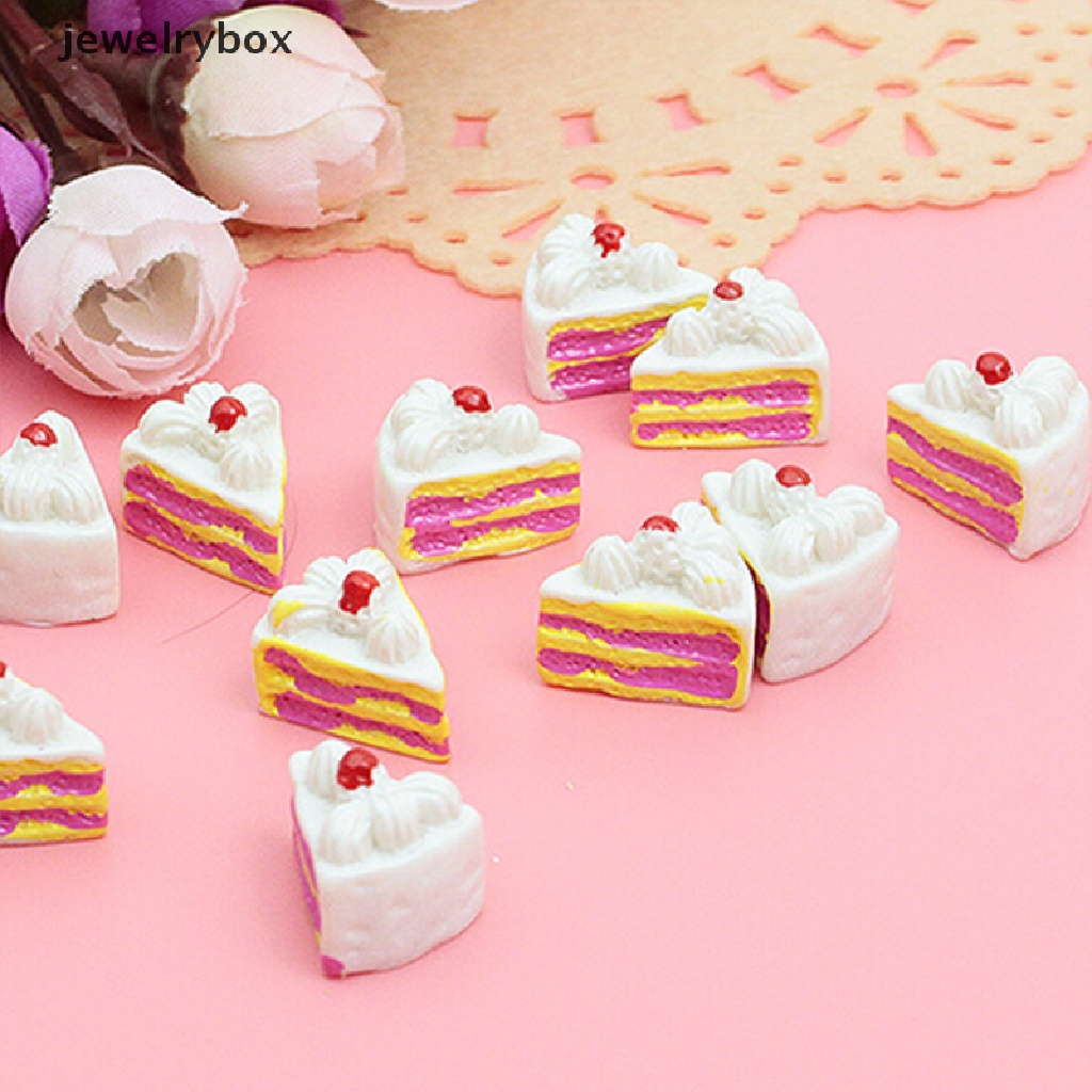 [jewelrybox] 10 Pcs DIY Baru Cabochons Kerajinan Bunga Segitiga Kue Resin Flatback Scrapbooking Butik