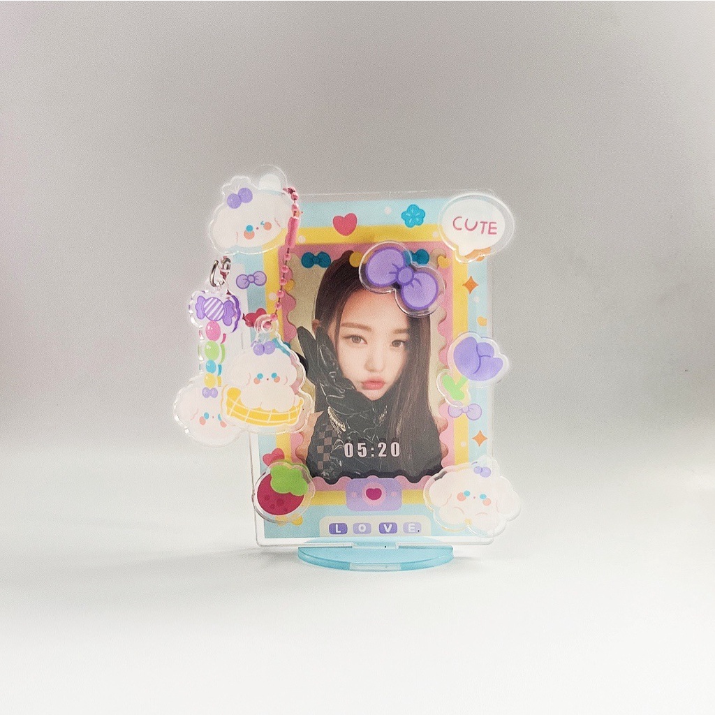 &lt;IN STOCK&gt;Cute Bunny Acrylic Card Holder 3 Inch Photo Frame Holder with Decoration Accessories for Idol Photocard Protective Desk Decor Collection