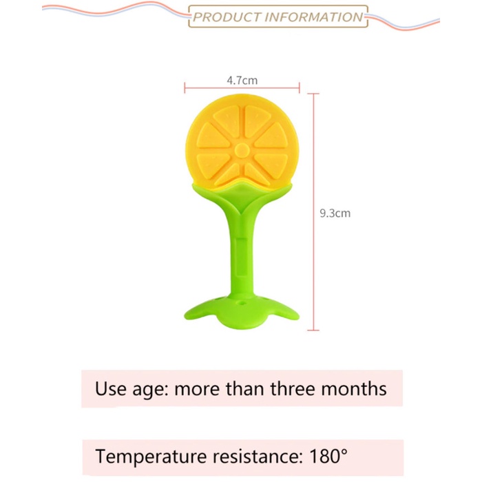 Baby Teether Mainan Gigitan Bayi Bentuk Buah / Mainan Kunyah Bayi / Mainan Gigitan Bayi BPA FREE