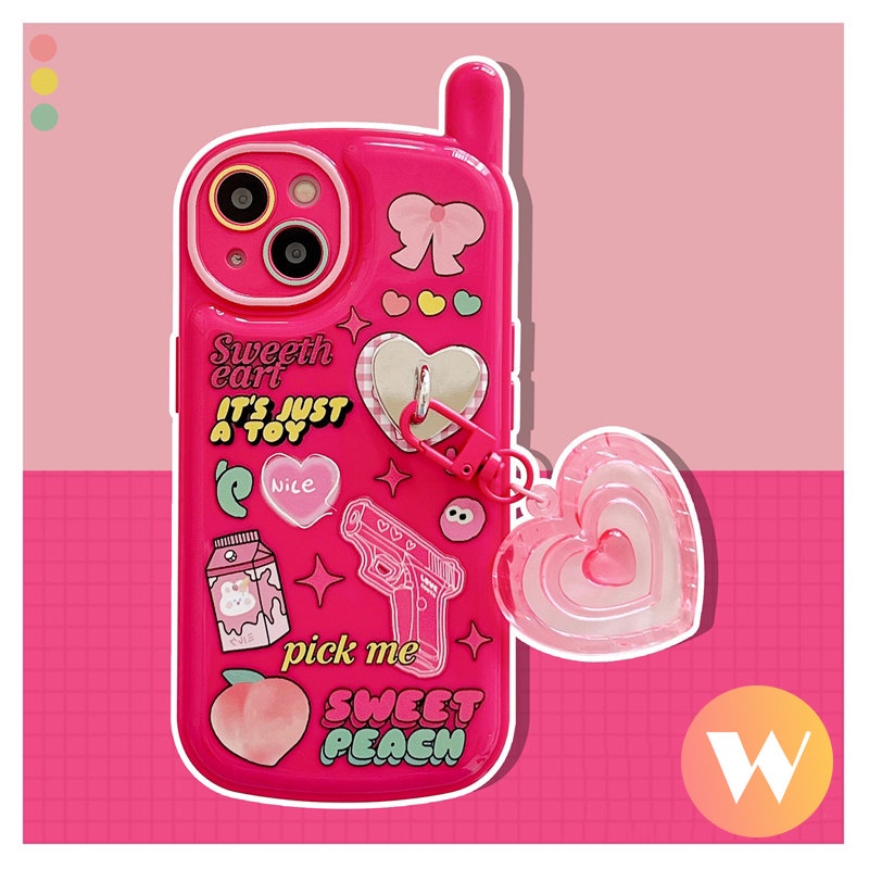 IPHONE Graffiti Stiker Ponsel Case Kompatibel Untuk Iphone7 8 Plus XR 1114 13 12 Pro MAX X XS MAX SE 2020 Kelinci Lucu Ikatan Simpul Retro Personal Bentuk Ponsel Soft Cover Dengan Cinta Hati