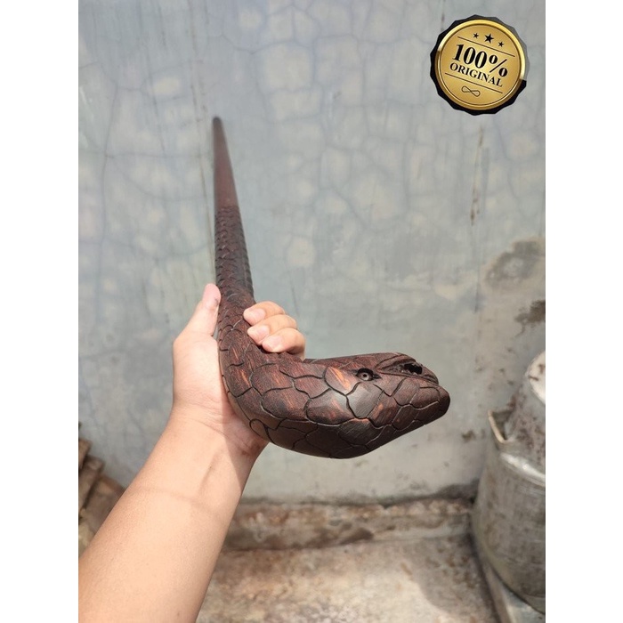 Tongkat Jalan Kayu Galih Asem Ukir Ular Terbaru