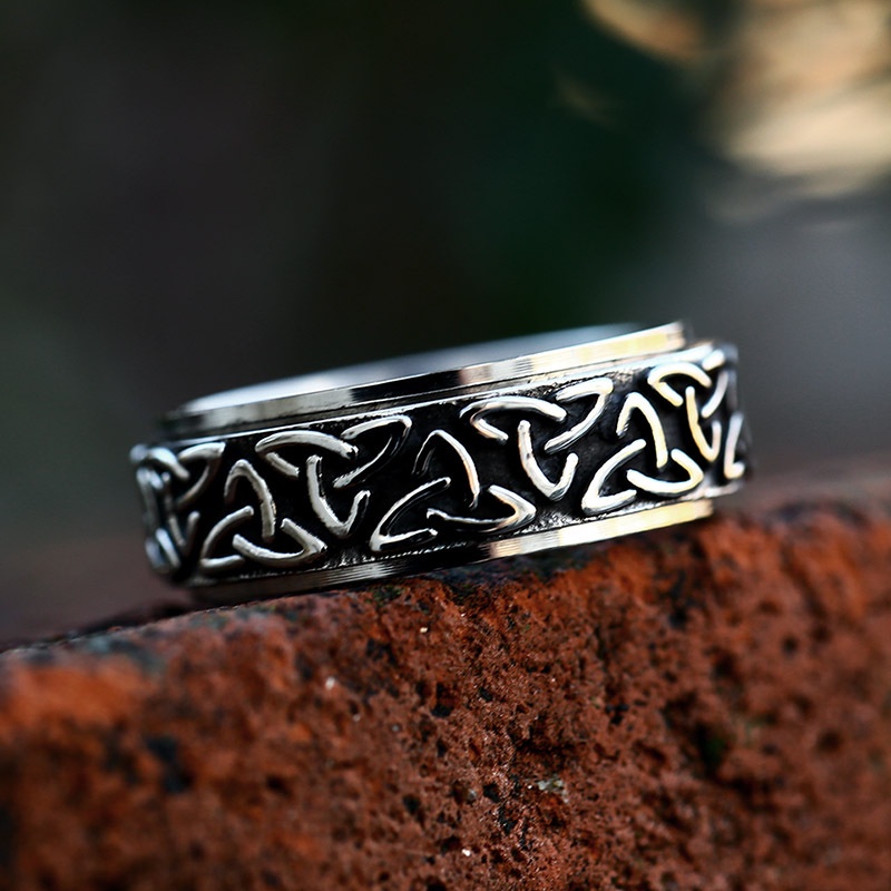 Gaya Vintage Totem Cincin Pria Punk Fashion Perhiasan Aksesoris Perak Baja Titanium Band Rings