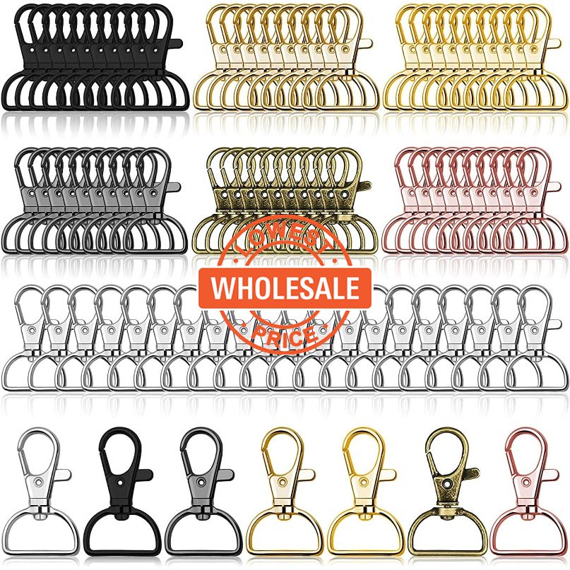 [Harga Grosir] [Unggulan] Metal Lobster Claw Clasp Untuk Membuat Gantungan Kunci Dompet Gantungan Kunci Clip Hook Crafting Jahit Swivel Clasps Snap Hooks D Rings Lanyard Snap Hooks