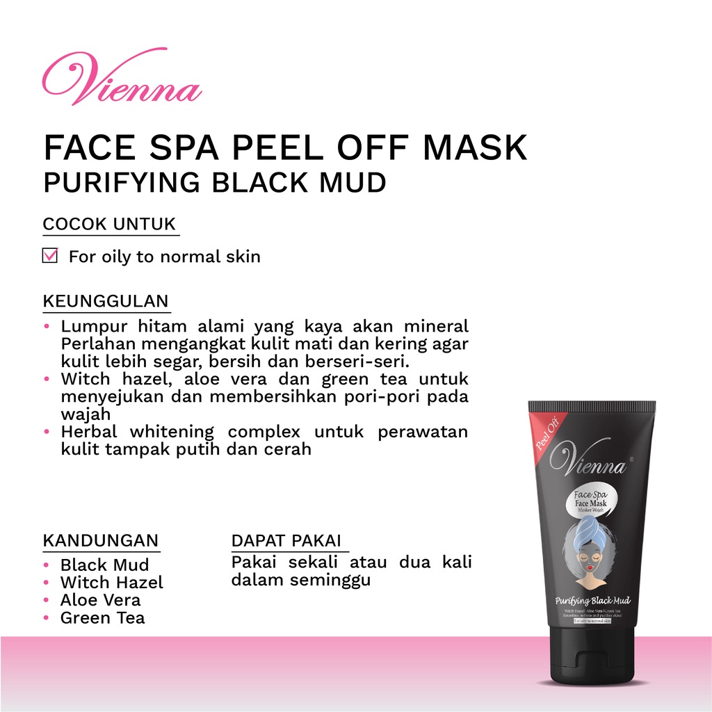 VIENNA FACE MASK PEEL OFF PURIFYING BLACK MUD 50ML