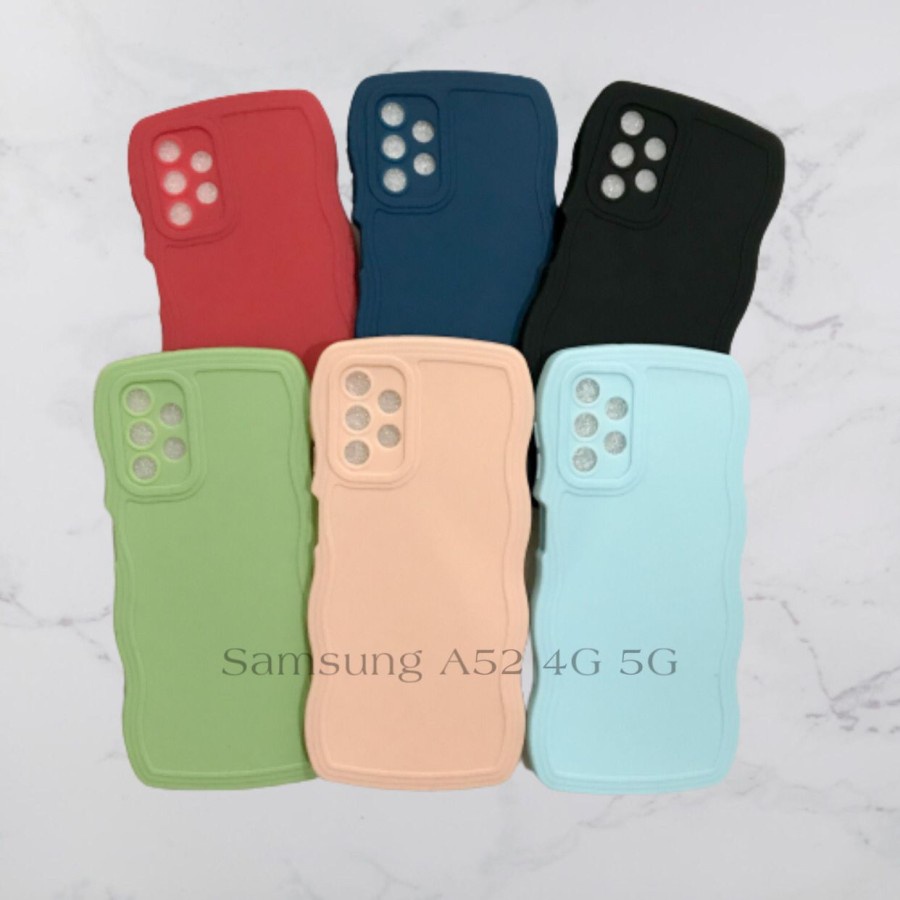 CASE SAMSUNG A52 4G/5G // SOFTCASE SILIKON GELOMBANG WARNA PRO CAMERA - BDC