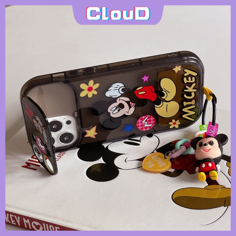 IPHONE Casing Ponsel Mickey Minnie Mouse Lucu Kompatibel Untuk Iphone7 8 Plus X XR XS Max14 11 13 12 Pro Max SE 2020 Flip Make Up Cermin Shockproof Lembut TPU Kartun Disney Phone Cover