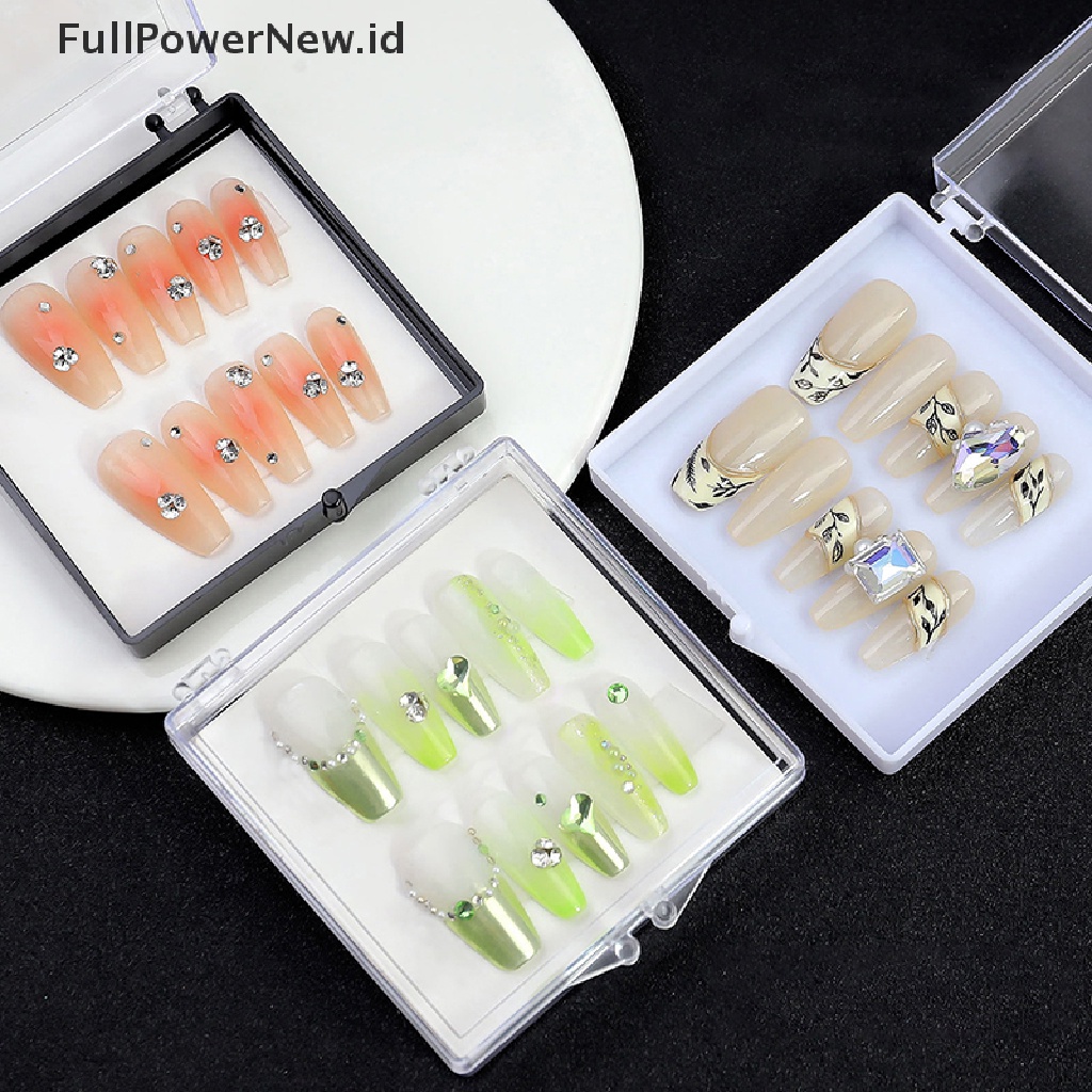 Power Nail Art Organizer Kuku Palsu Packing Box Display Stand Kotak Penyimpanan Perhiasan Hadiah ID