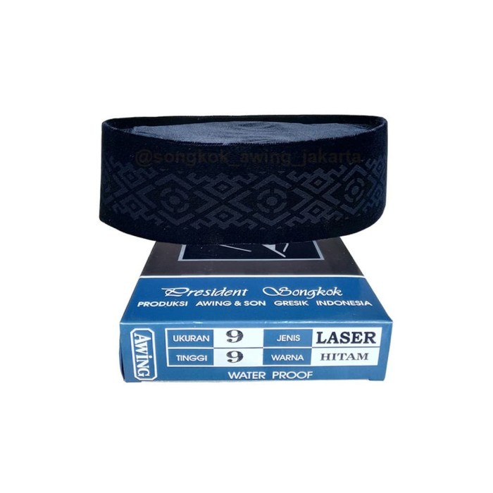 Songkok Peci Kopyah Awing AC Motif Laser - Ukuran 5 (I3F9) Haji Dewasa Kopiah Mesir Rajut Promo Siap