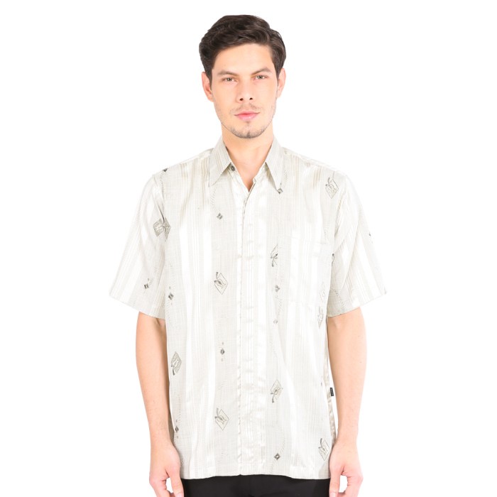 SHOHIB BAJU KOKO LENGAN PENDEK KATUN IMPORT AKMAL - Hijau muda, M