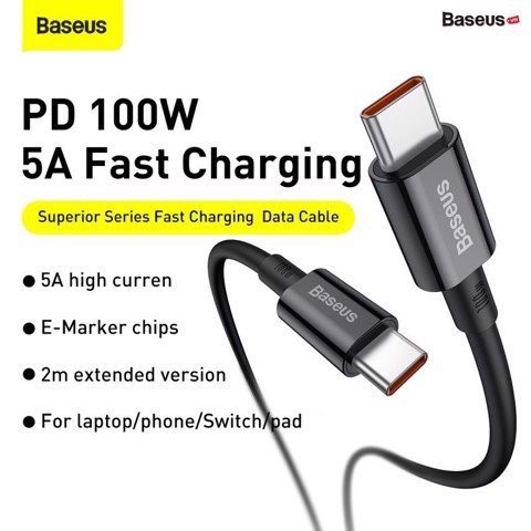 BASEUS Kabel 100W Superior Series Fast Charging Data Type-C to Type-C CATYS