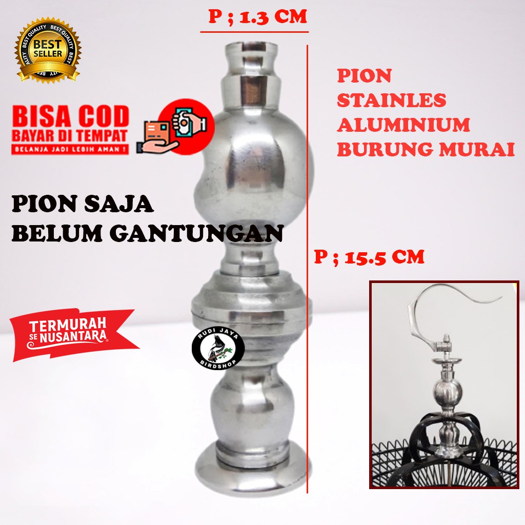 READY PION MURAI ALUMINIUM UNTUK MAHKOTA GANTUNGAN CANTOLAN SANGKAR KANDANG BULAT UKURAN MURAI BATU