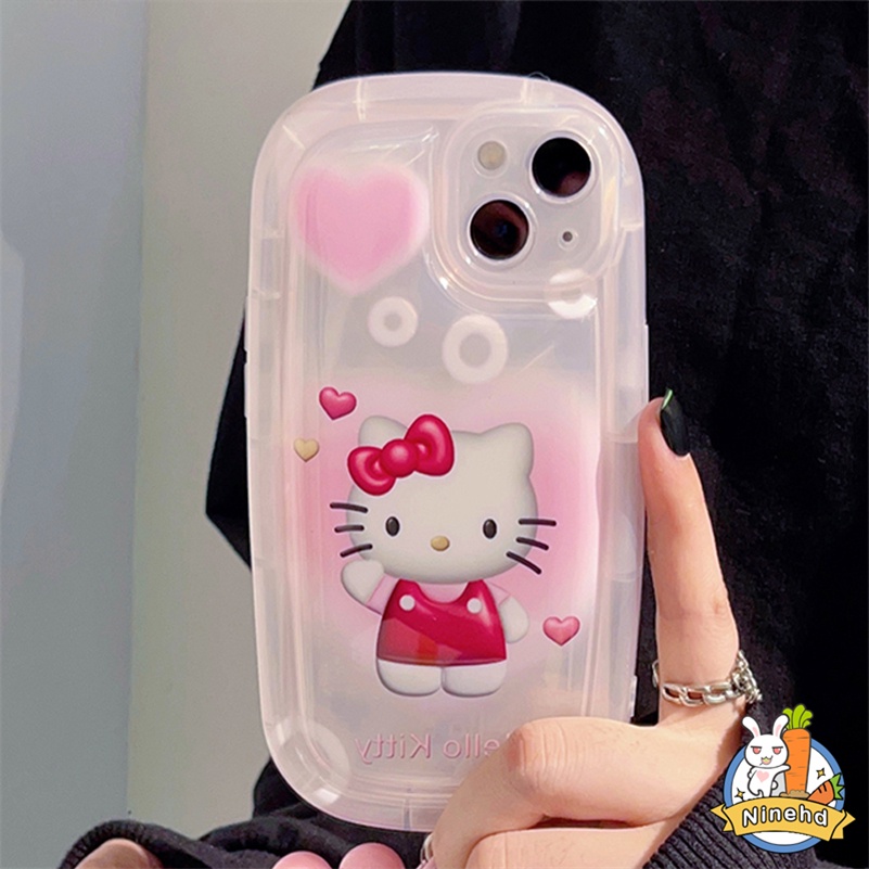 IPHONE Casing Kompatibel Untuk Iphone14 13 12 11 Pro Max X Xr Xs Max8 7 6 6s Plus SE 2020 Kucing Lucu Cinta Hati Bening Lembut Tpu Airbag Case Lensa Full Melindungi Shockproof Silicone Phone Case