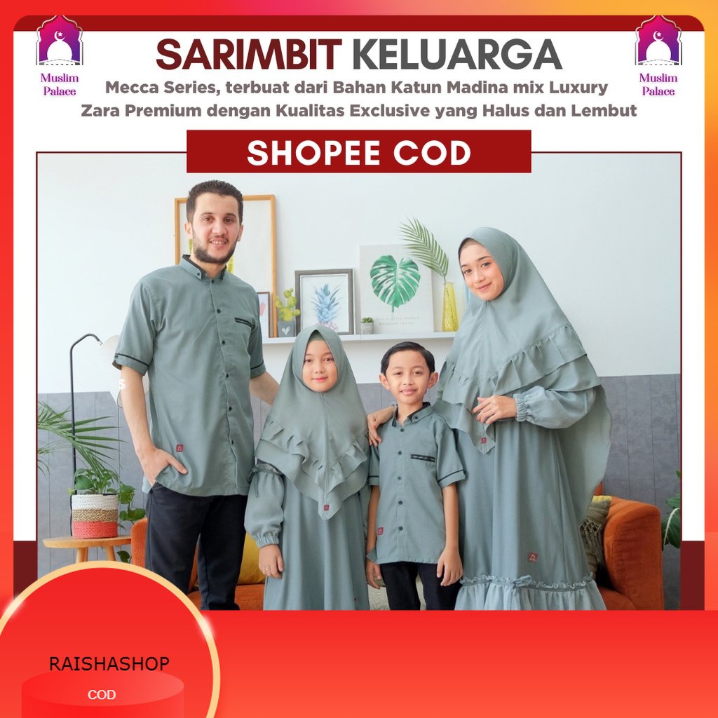 Gamis Sarimbit Wanita Baju Kurta Pakistan Koko Pria Couple Keluarga Ayah Ibu dan Anak Arra MECCA Ser