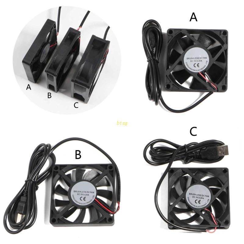 Bt DC 5V Konektor USB PC Fan Cooler Heatsink Exhaust Kipas Pendingin CPU 70x70mm