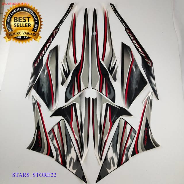 (ORI) striping yamaha vixion 2012 old hitam putih list body standar KUALITAS ORIGINAL PABRIK