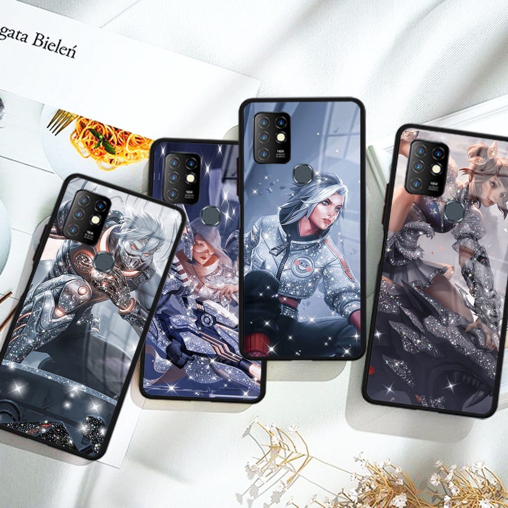 (F30) Case glossy Infinix Hot 8 9 10 11 Play 10s Note 8 10 smart 5 s5 Pro Mobile Legend
