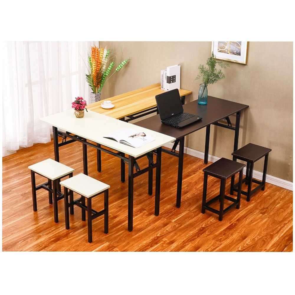 (BISA COD) FTIHSHP  Meja Kayu Lipat Foldable Desk 120x60CM - DN04/DN03