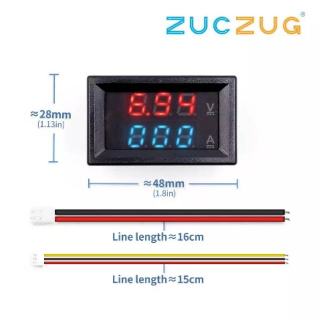 DISPLAY COMBO DUAL VOLT METER AMPERE METER DIGITAL  DC 0-100V/10A RED AND BLUE LED DISPLAY