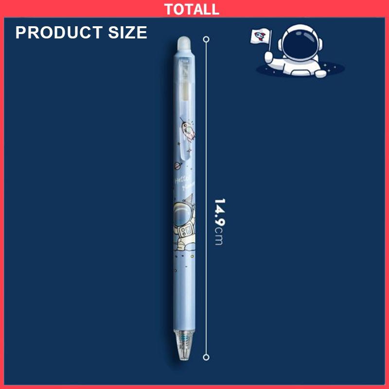 COD Pulpen Gel Desain Astronot Warna，Biru Hitam Mudah Dihapus，Stationery Accessories-Totall