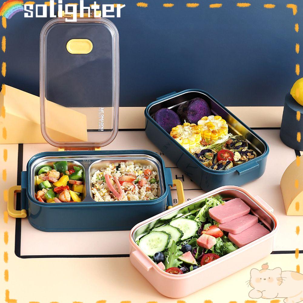 SOLIGHTER Lunch Box Portable Stainless Steel Japanese-Style Insulation Heated Food Container