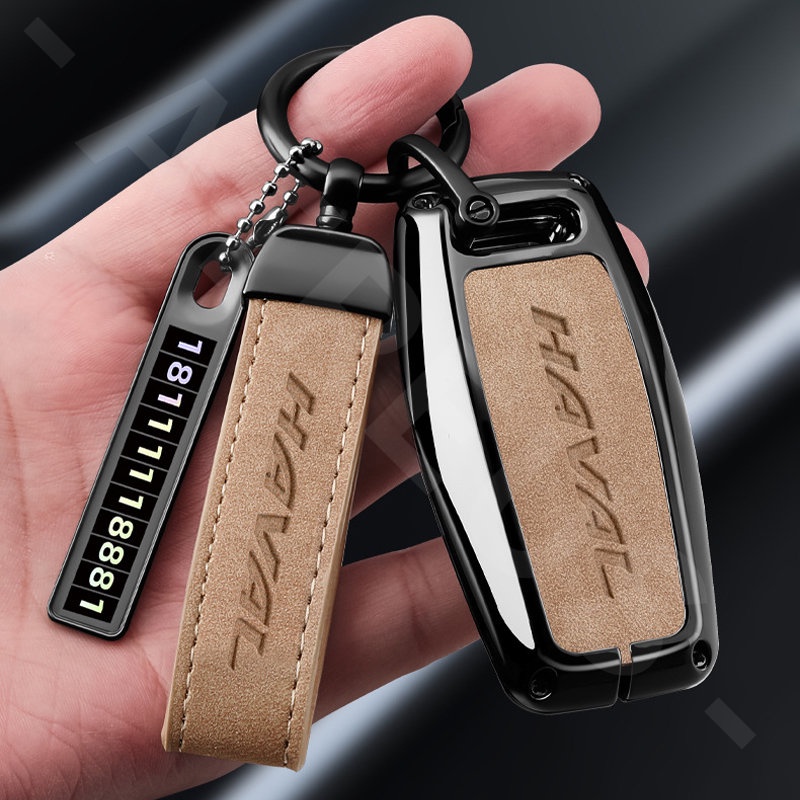 Haval Zinc Alloy Leather Case Kunci Mobil Full Wrap Cover Smart Key Protector Untuk H6 Jolion H2 H2s H1 202122 H5 M4 H9