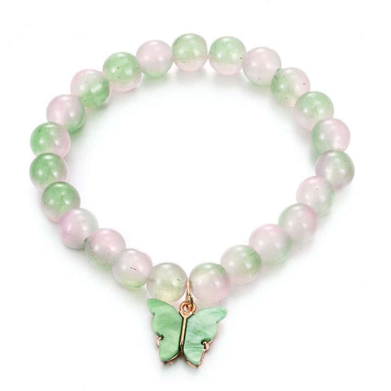 Gaya Baru Korea Temperamen Sahabat Mutiara Kristal Gelang Peri Biru Kupu-Kupu Manik Gelang