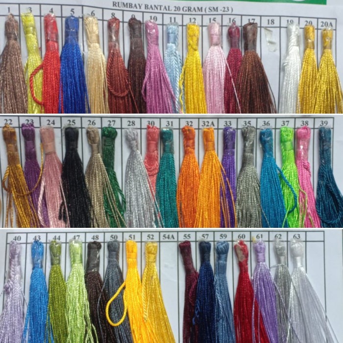 Tasel / Tassel / Rumbai 1 Warna Isi 100 Pcs - Part 1