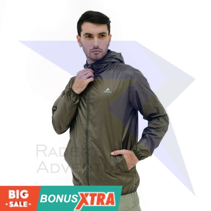 Jaket EIGER1989 X-DEVIANT LIGHT JACKET 91000 7376 Olive Grey Original BDG KEREN