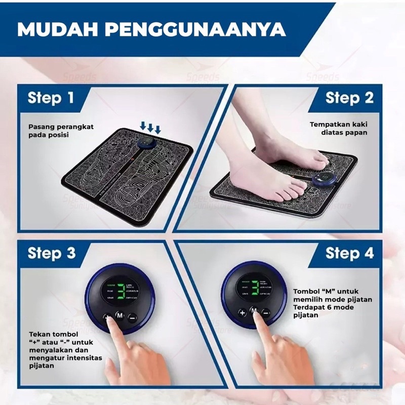 EMS Foot Massager Alat Pijat Kaki Pad Mat Listrik