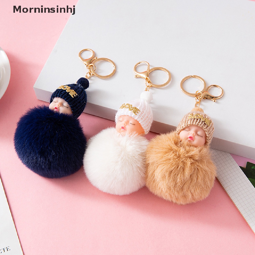 Mornin Tidur Bayi Gantungan Kunci Lucu Berbulu Plush Boneka Gantungan Kunci Wanita Gadis Tas Gantungan Kunci Mobil Gantungan Kunci Hadiah Menawan Dekorasi id