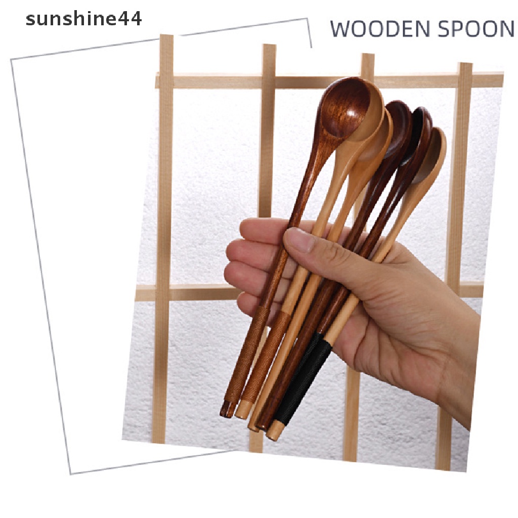 Sunshine Tea Spoon Sendok Kopi Panjang Sendok Teh Kecil Kayu Madu Dessert Spoon ID