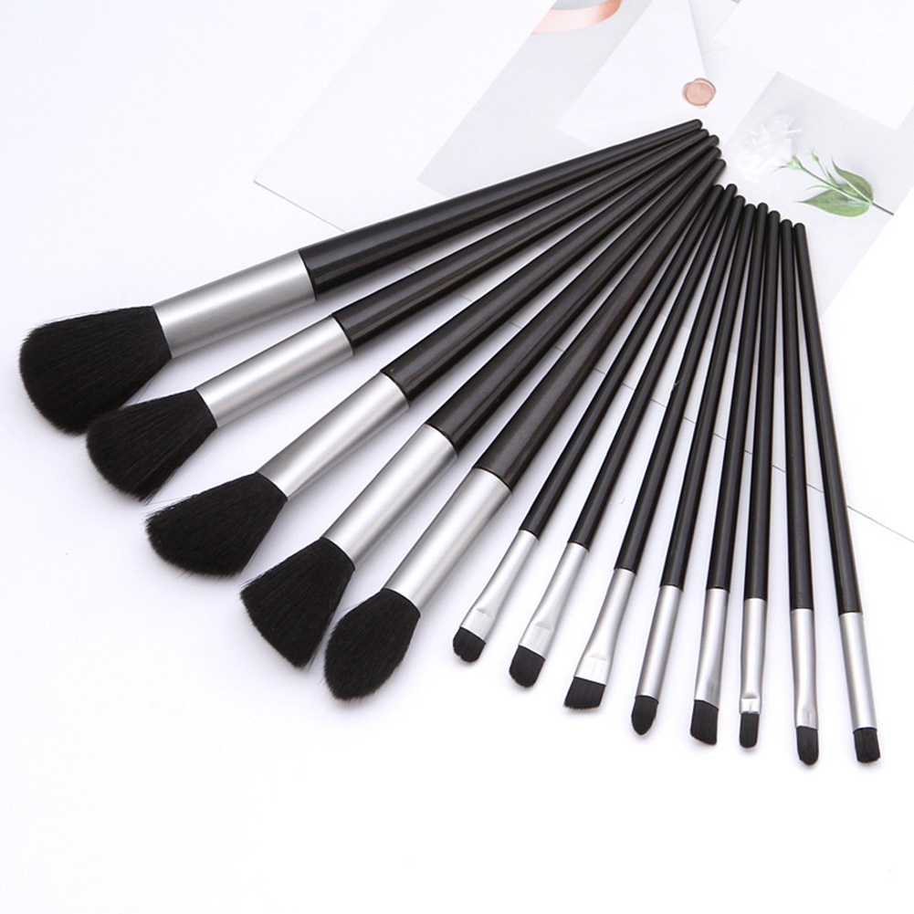 13pcs/set Set Kuas Makeup Profesional Eyeshadow Brush Bulu Lembut Mini Foundation Bedak Concealer Make Up Brush