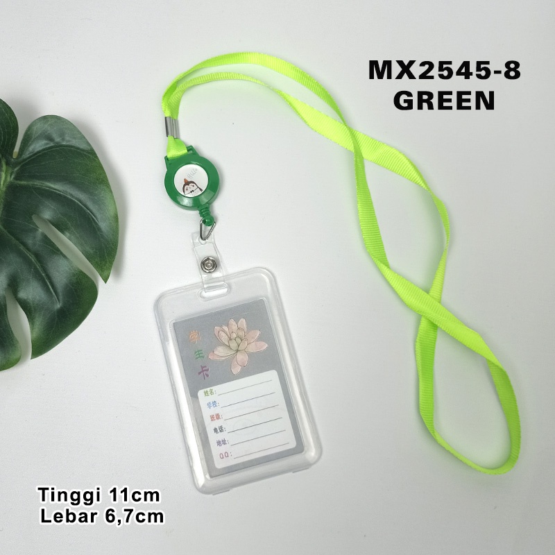 (COD) Name tag ID CARD HOLDER KOREA dan kalung tempat name tag kartu 2 sisi MX2545