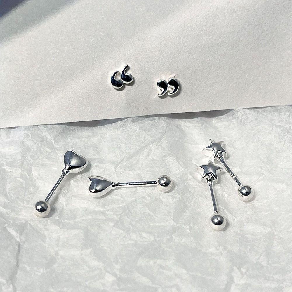 Agustinina Anting Pejantan Sederhana Kepribadian Pesta Cinta Hati Desain Fashion Tanda Kutipan Bintang Temperamen Geometris Telinga Tulang Kuku