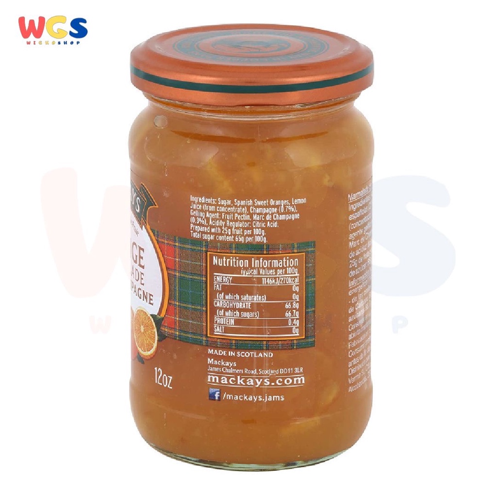 Selai Mackays Orange Marmalade with Champagne Jam 340 gr - Selai Jeruk