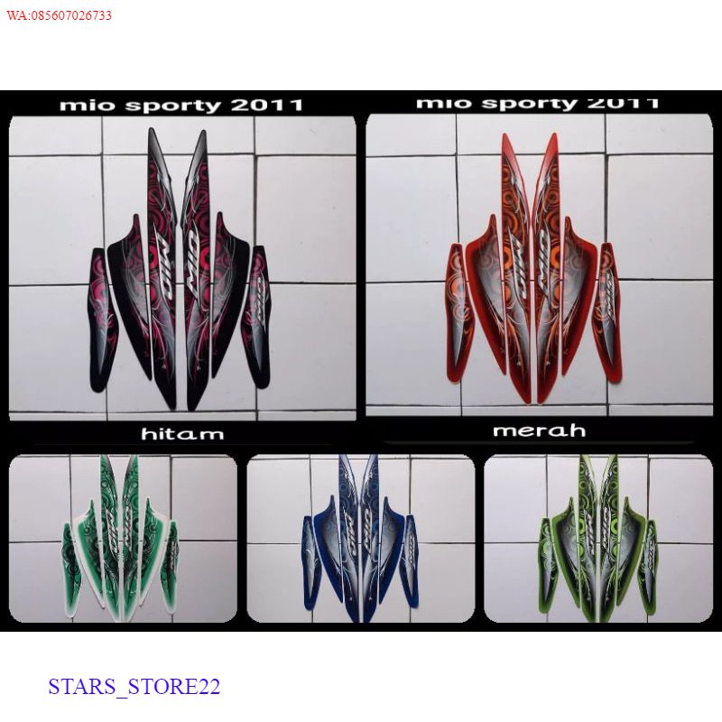 (ORI) STICKER STRIPING LIS LES POLET BODY MOTOR YAMAHA MIO SPORTY 2011 2012 CW SMILE KUALITAS ORIGIN