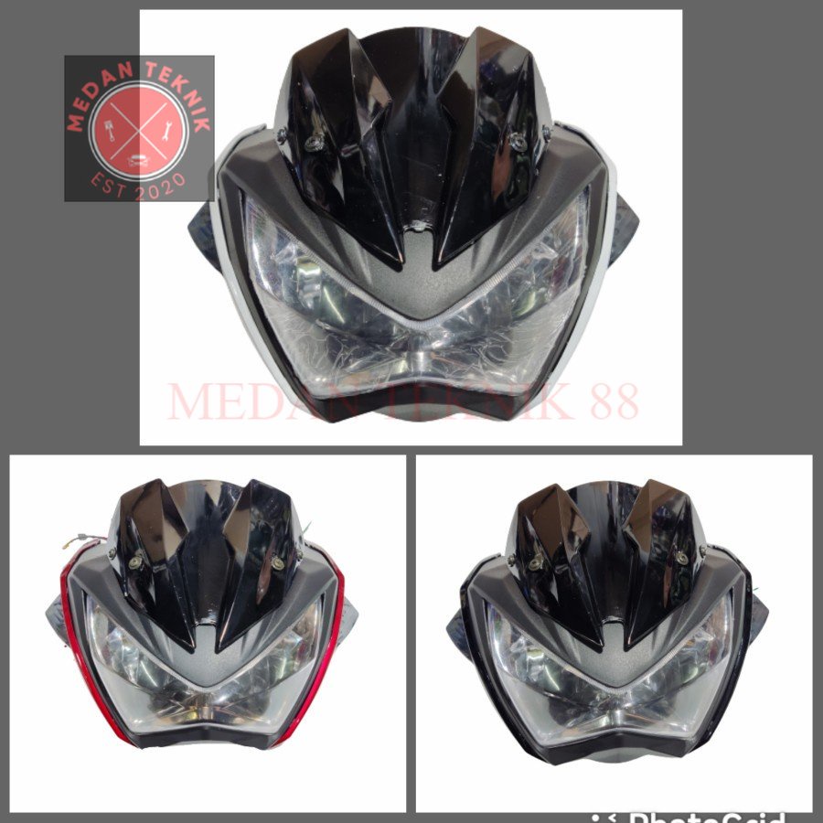MEDANTEKNIK88 lampu depan ninja z250 fi kedok lampu headlamp univesal variasi byson vixion cbr cb me